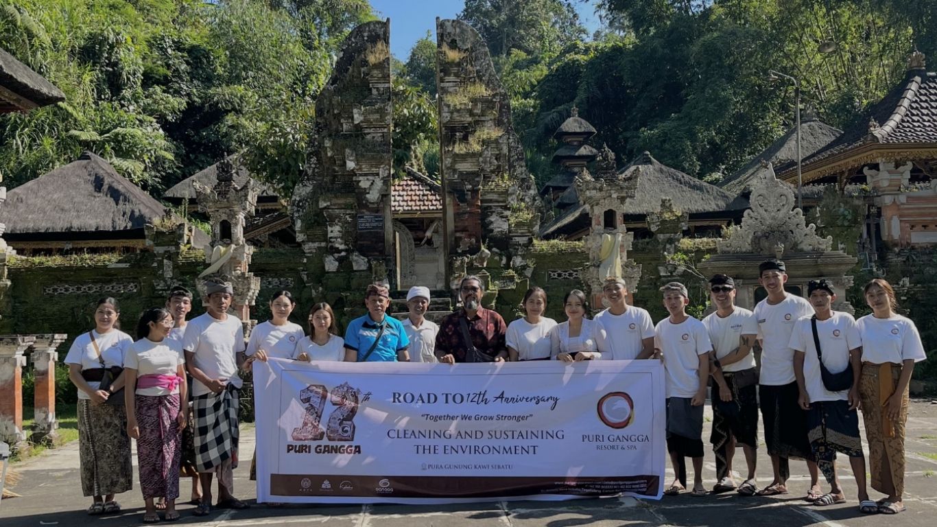 Mereresik di Pura Gunung Kawi Sebatu dalam Rangka Anniversary ke-12 Puri Gangga Resort: Wujud Nyata Tri Hita Karana